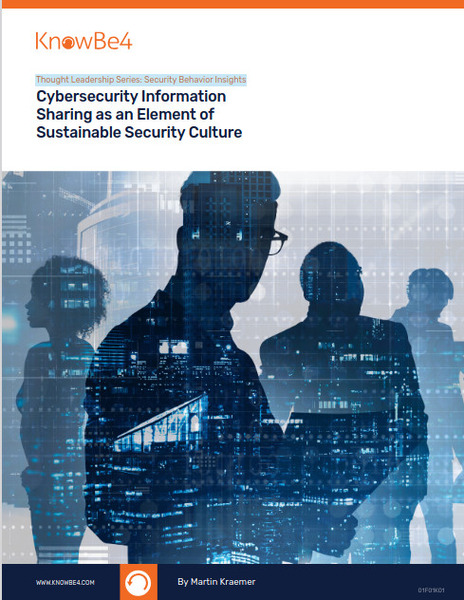 knowbe4-report-cybersecurity-information-sharing-element-sustainable-security-culture